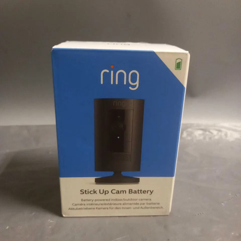 BOXED RING STICK UP CAM BATTERY INDOOR/OUTDOOR CAMERA