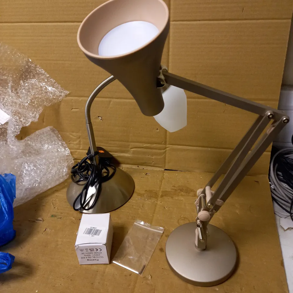 LOT OF 2 ASSORTED LAMPS AND A BULB