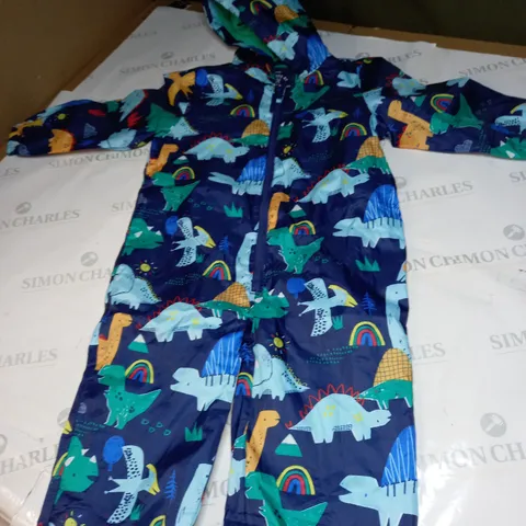 BOYS DINOSAUR PRINT WATERPROOF RAIN SUIT SIZE UNSPECIFIED