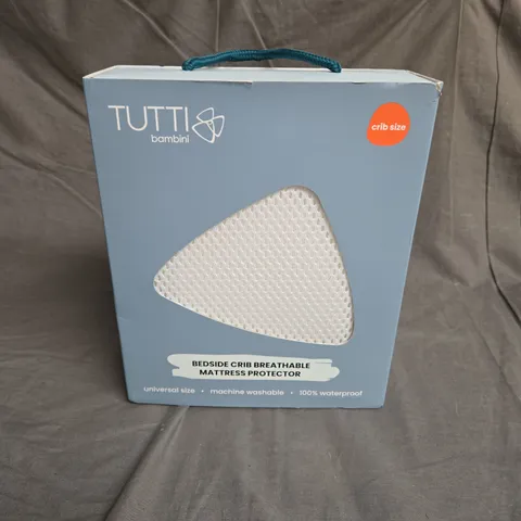 BOXED TUTTI BAMBINI BEDSIDE CRIB BREATHABLE MATTRESS PROTECTOR