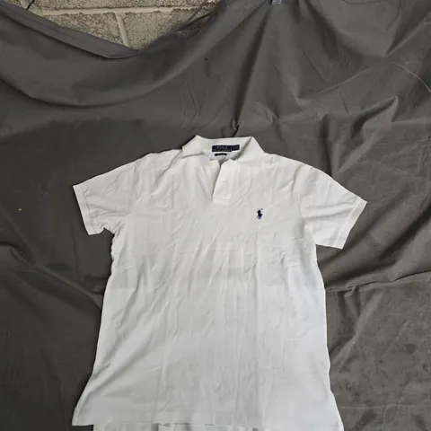 POLO RALPH LAUREN CUSTOM FIT POLO SHIRT – WHITE, MEN'S M
