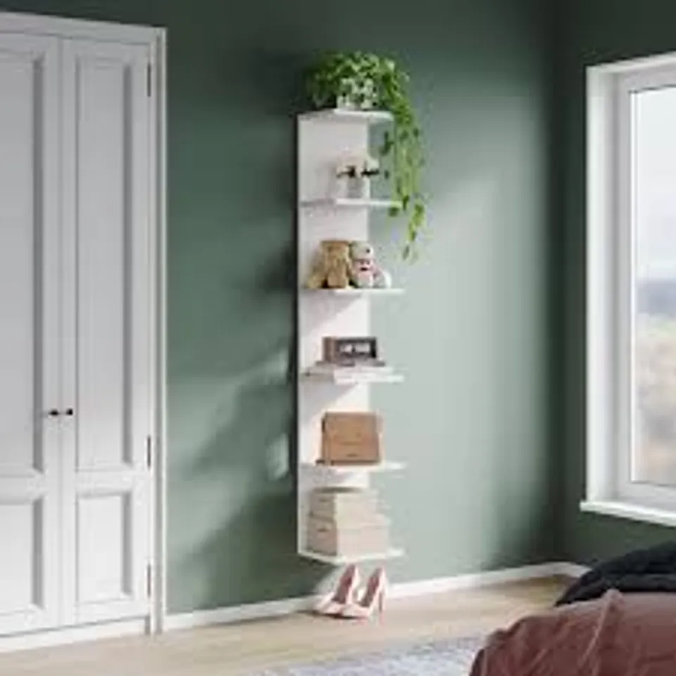 BOXED 30-160CM, WALL-MOUNTED MODERN DRESSING TABLE SHELF, WHITE (1 BOX)