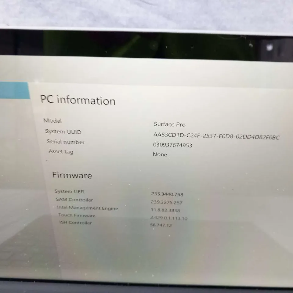 MICROSOFT SURFACE PRO 128GB