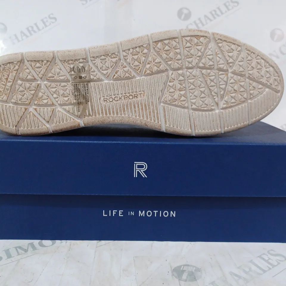 BOXED PAIR OF ROCKPORT NAVYA SLIP-ON SHOES IN BLACK UK SIZE 7