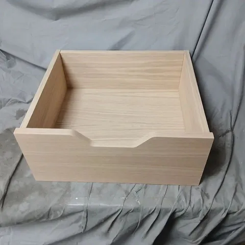 BOXED LIGHT WOOD CABINET DRAWER  – FRONT CUTOUT HANDLE 