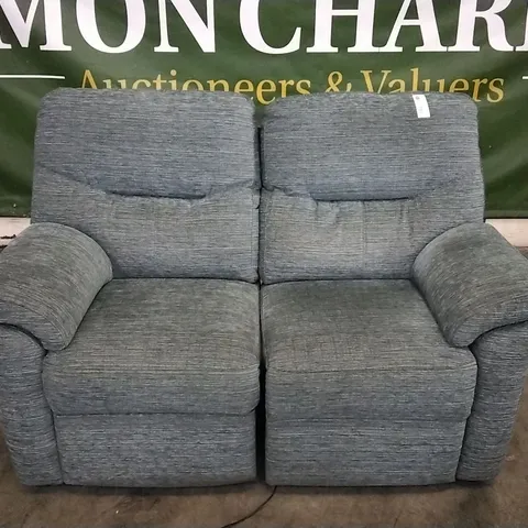 QUALITY BRITISH DESIGNED & MANUFACTURED G PLAN SEATTLE 2 SEATER POWER RECLINER WAFFLE MARINE FABRIC SOFA