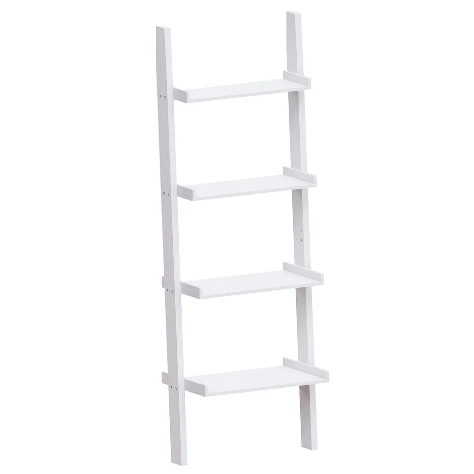 BOXED VIDA DESIGNS YORK 4 TIER LADDER BOOKCASE - WHITE