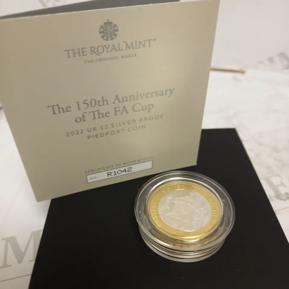 THE ROYAL MINT THE 150TH ANNIVERSARY OF THE FA CUP 2022 UK £2 SILVER PROOF PIEDFORT COIN