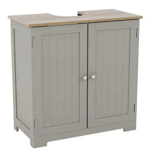 BOXED BATH VIDA PRIANO 2 DOOR UNDER SINK CABINET - GREY & OAK (1 BOX)