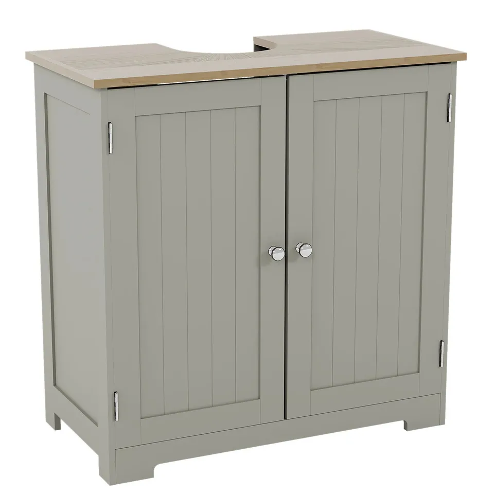 BOXED BATH VIDA PRIANO 2 DOOR UNDER SINK CABINET - GREY & OAK (1 BOX)