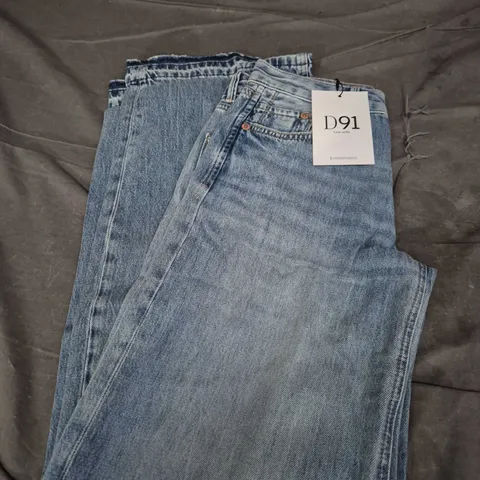 STRADIVARIUS D91 LOW WIDE JEANS – BLUE DENIM, WOMEN'S 8