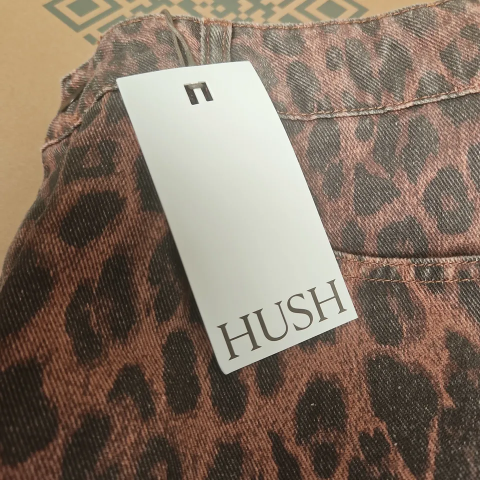 HUSH LEOPARD PRINT WIDE-LEG JEANS – UK 16 SHORT (18S
