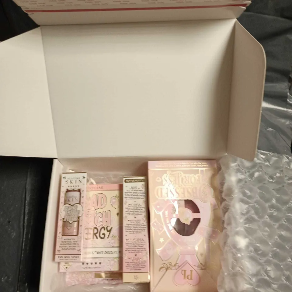 PLOUISE SKIN COLLECTION: RICE MILK TONER 120ML, THE GLOW DOWN SHIMMER BODY CREAM (FROSTED RASPBERRY & WHITE CHOCOLATE), OBSESSED FOR JESS SHEET MASK
