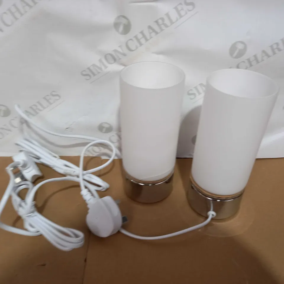 SET OF 2 TABLE LAMPS - MILK WHITE SHADES