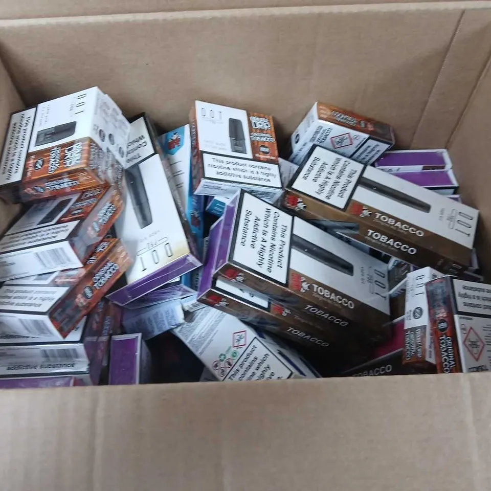 BOX OF APPROXIMATELY 35 ASSORTED E-CIGARETTES AND COMPONENTS TO INCLUDE: DOT PRO DEVICE KITS 