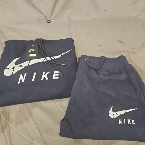 NIKE NAVY HOODIE & SWEATPANTS SET, SIZE L