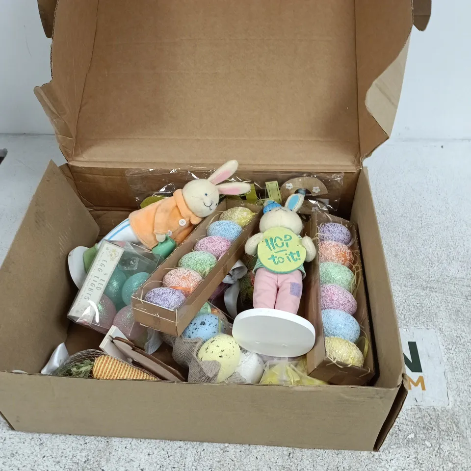 ASSORTED EASTER PLUSH TOYS & GLITTER EGGS – BOXED DECORATIONS