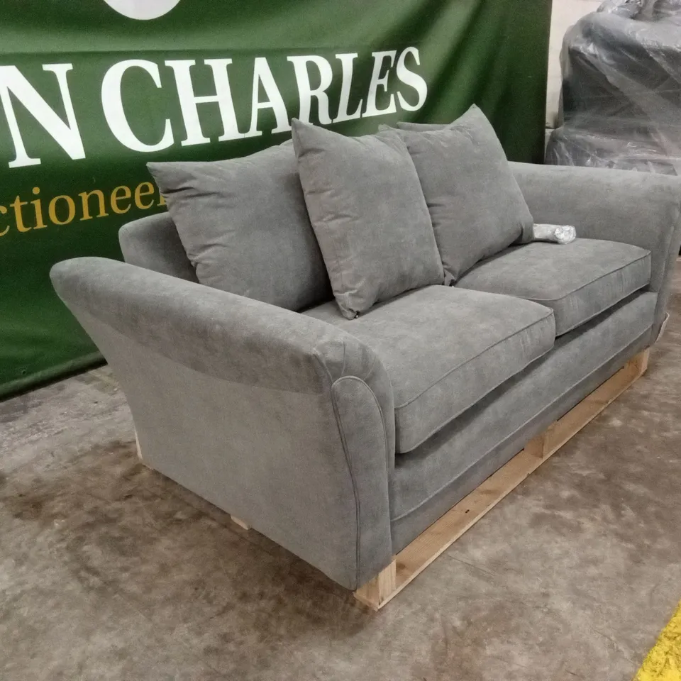 DURY FABRIC 3 SEATER SCATTER BACK SOFA - DARK GREY RRP £499