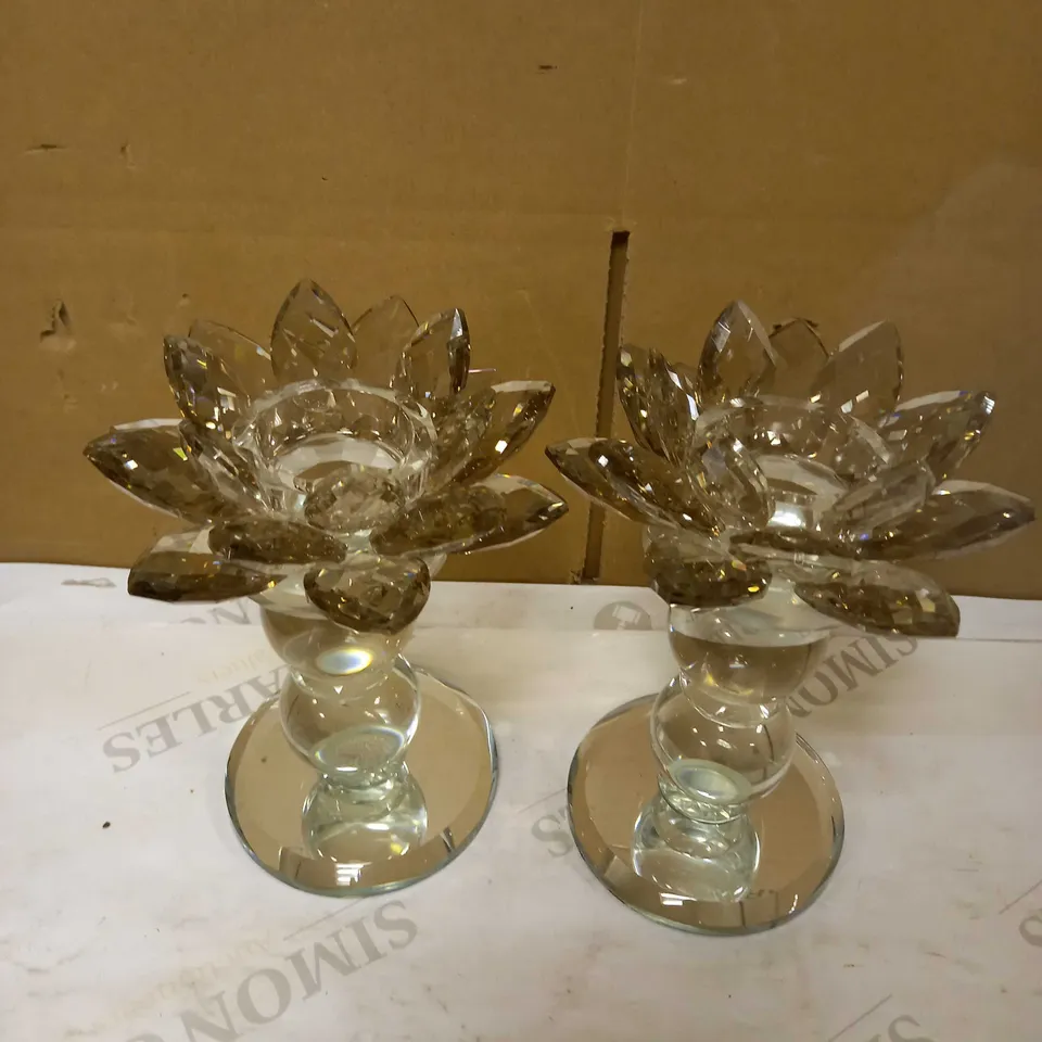 JULIEN MACDONALD CRYSTAL LOTUS FLOWER TEALIGHT HOLDERS