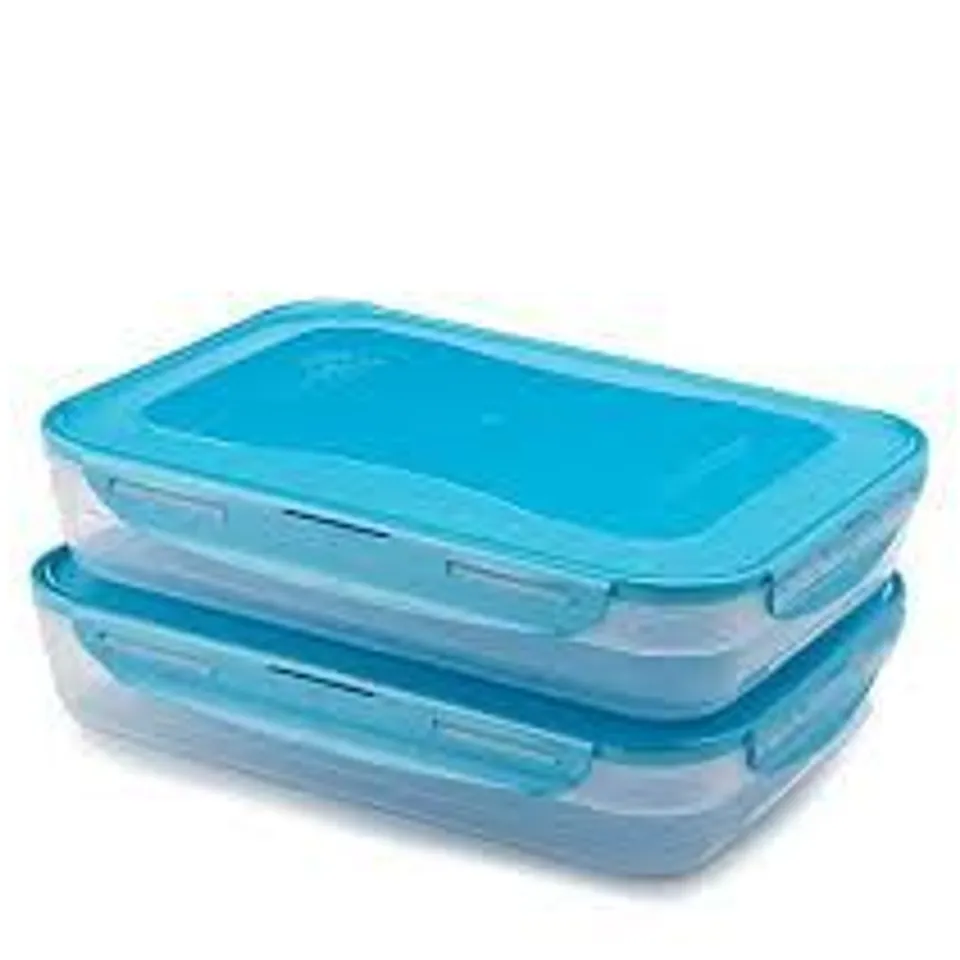 LOCK & LOCK SET OF 2 SHALLOW RECTANGLE CONTAINERS
