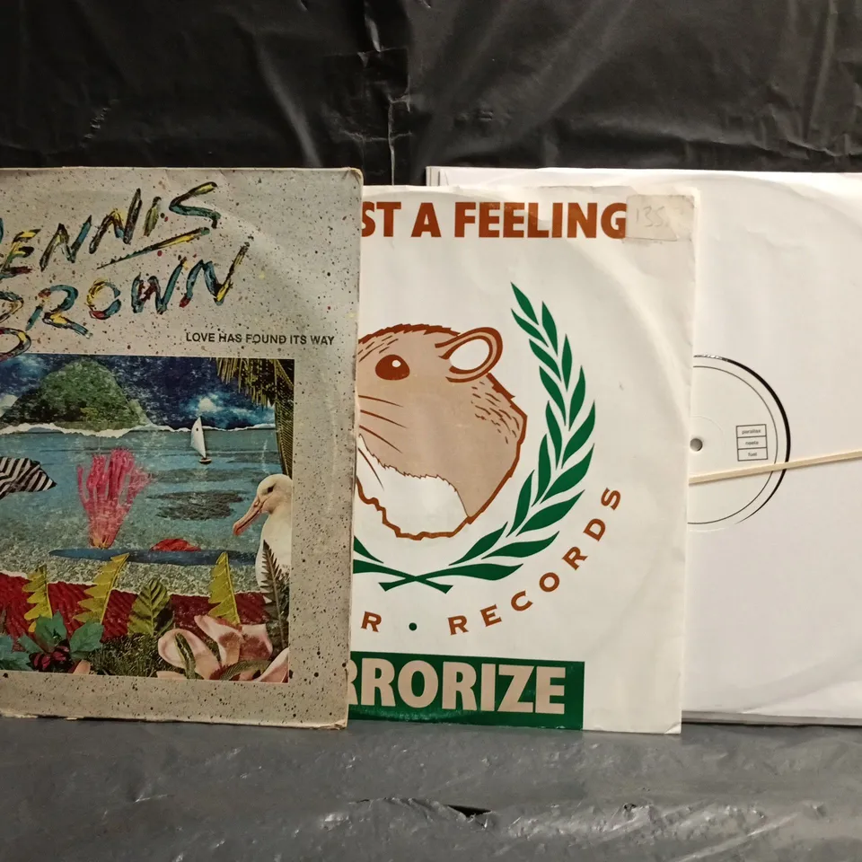 APPROXIMATELY 10 ASSORTED MUSIC VINYL RECORDS TO INCLUDE DENNIS BROWN, HAMSTER RECORDS, ETC