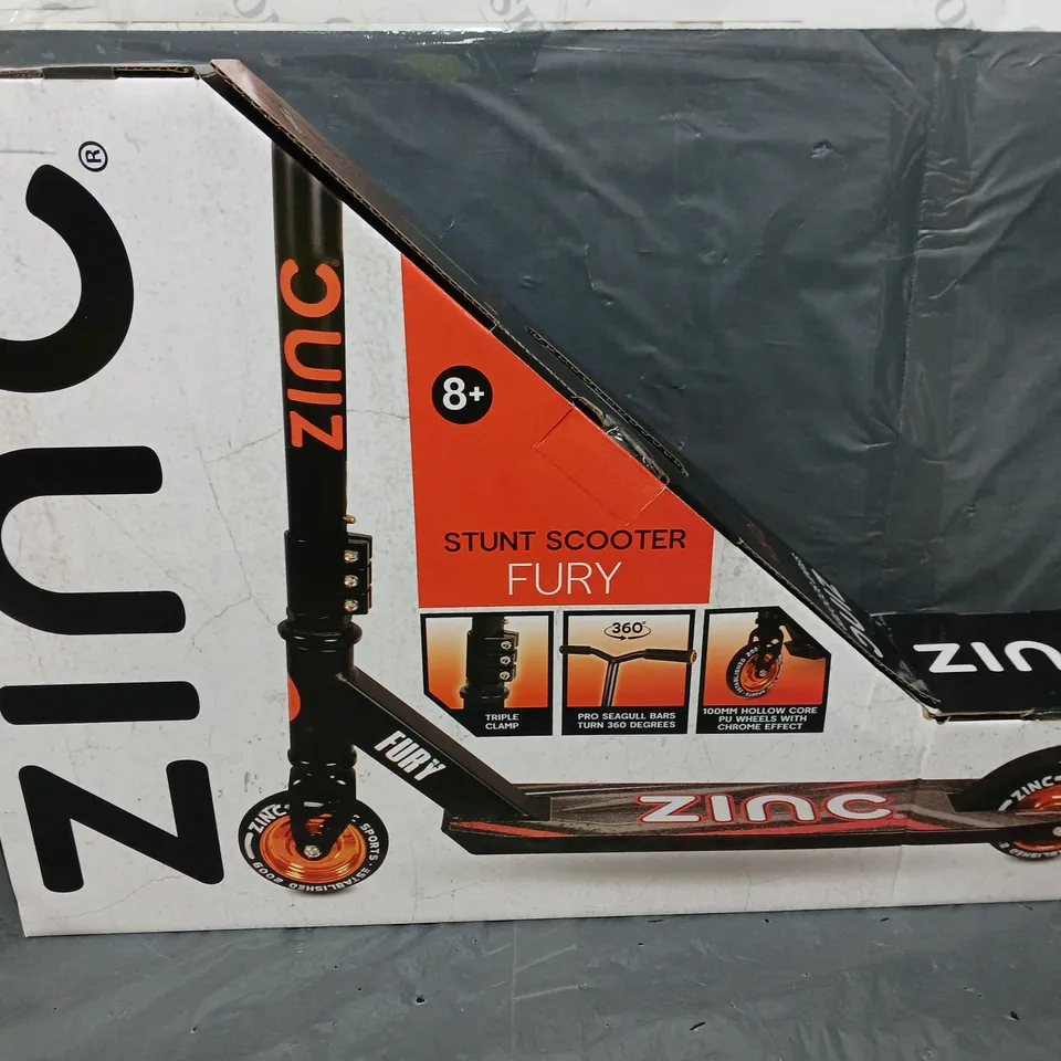 BOXED ZINC STUNT FURY SCOOTER 