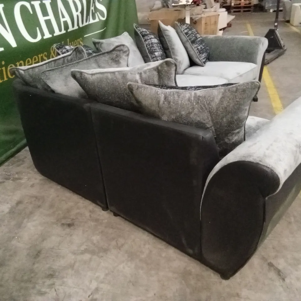 LANA FABRIC AND FAUX LEATHER LEFT HAND CORNER GROUP SOFA RRP £1109