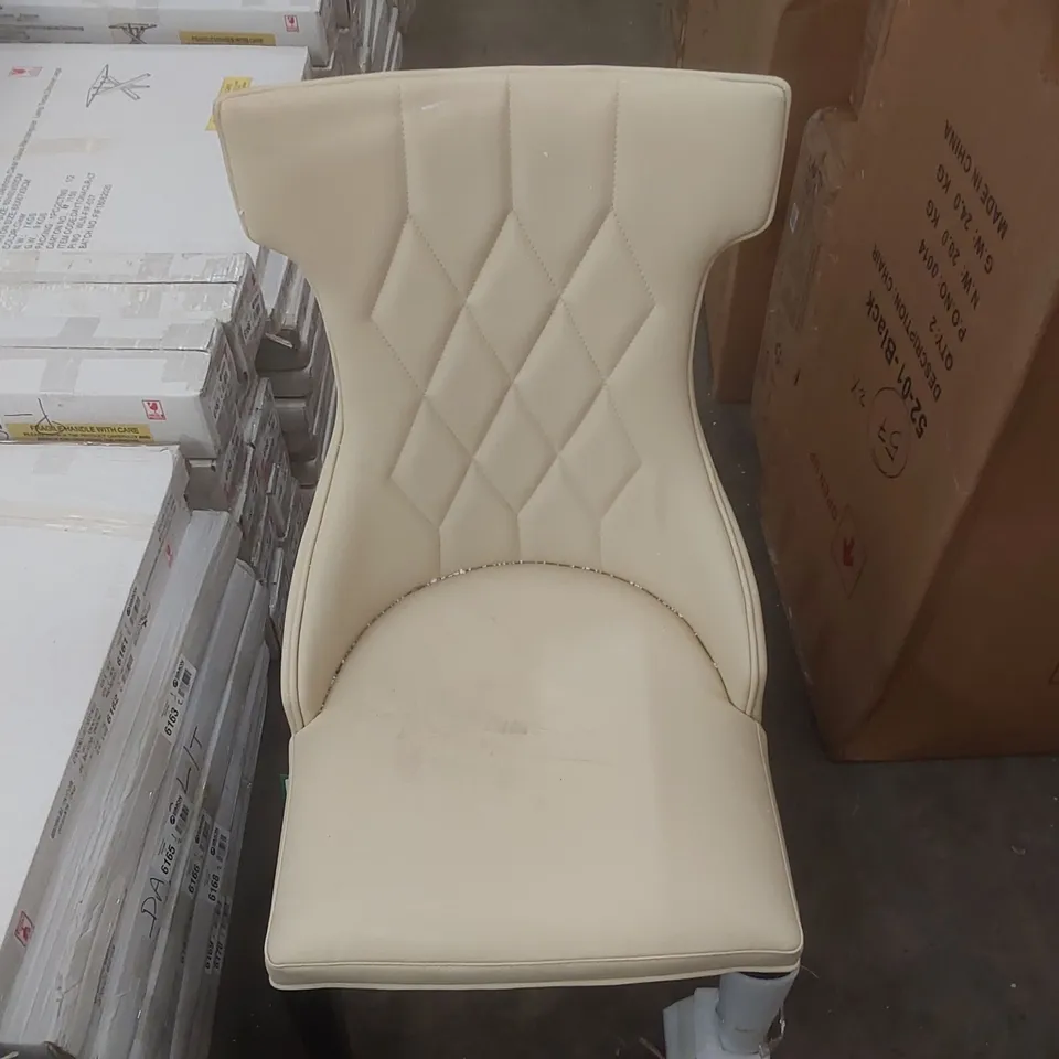 DESIGNER FAUX LEATHER UPHOLSTERED DINING CHAIR