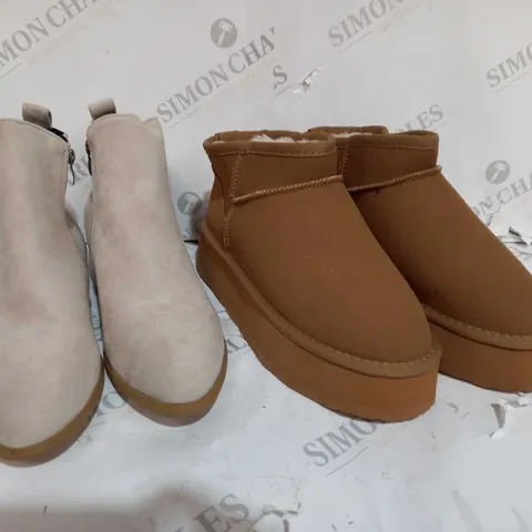 BOX OF APPROXIMATELY 10 ASSORTED PAIRS OF SHOES TO INCLUDE EGO SLIPPERS, HIGH HEELS, SANDLES ETC