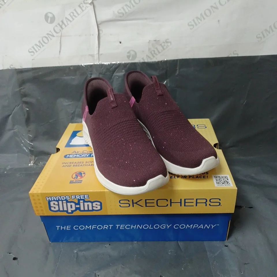 SKECHERS HANDS FREE SLIP-INS TRAINERS PURPLE GLITTER SIZE 7