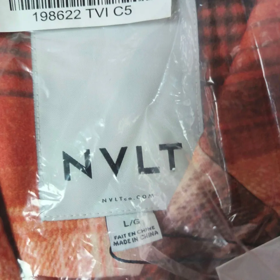 NVLT PLAID FLANNEL COAT – ORANGE CHECK – L/G (LARGE) 