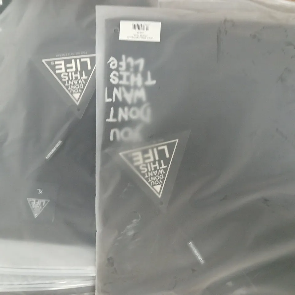 BOX OF APPROXIMATELY 20 YOU DON'T WANT THIS LIFE REFLECTIVE PAINTER T-SHIRTS IN BLACK SIZE XL