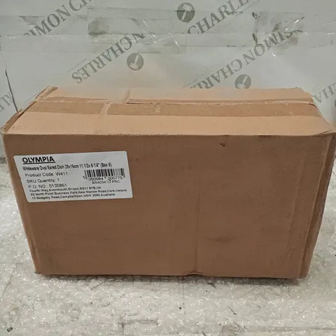 BOXED OLYMPIA WHITE WAVE OVAL EARED DISHES 