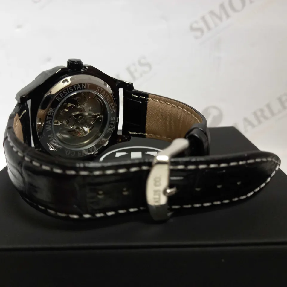 TALIS SKELETON LEATHER STRAP WRISTWATCH RRP £515