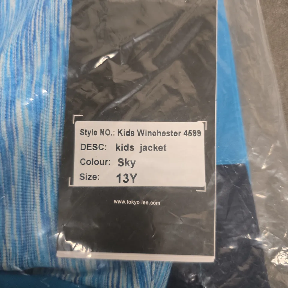 BAGGED TOKYO LEE KIDS WINCHESTER 4699 SKY JACKET, SIZE 13Y