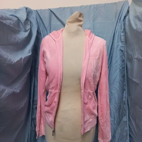JUICY COUTURE PINK VELOUR HOODIE JACKET SIZE M