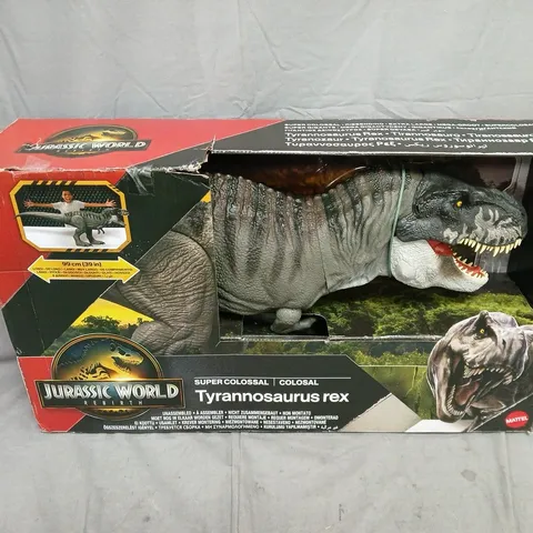 JURASSIC WORLD SUPER COLOSSAL TYRANNOSAURUS REX FIGURE – 99 CM, BOXED