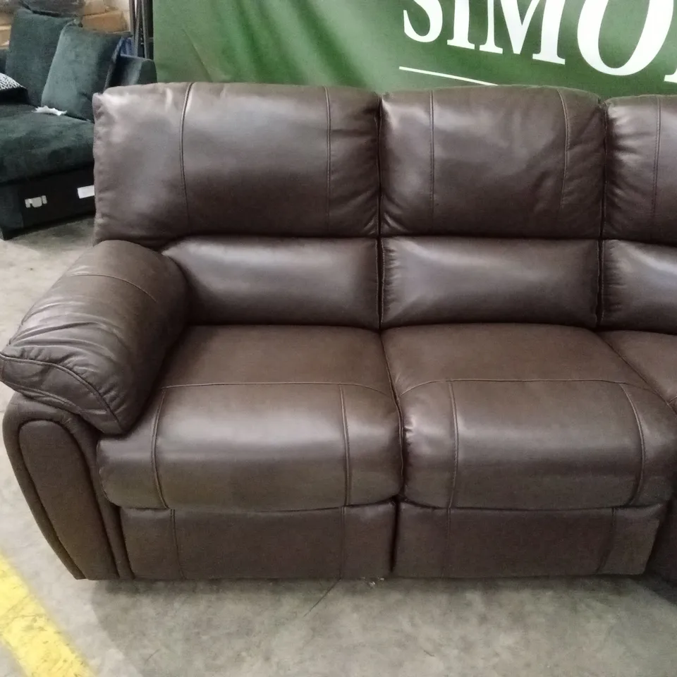 LEIGHTON LEATHER/FAUX LEATHER POWER HIGH BACK RECLINER CORNER GROUP SOFA RRP £2599