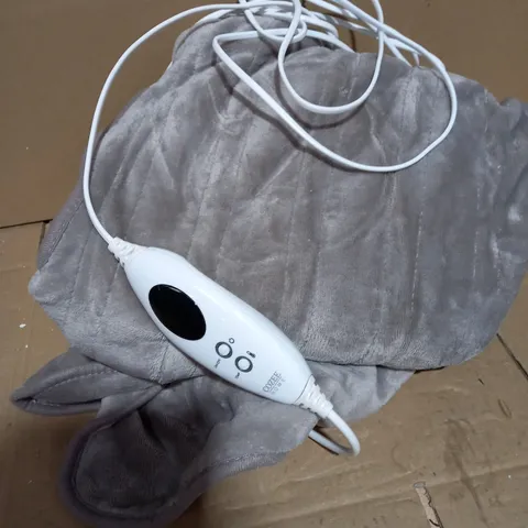 COZEE HOME HEATED PLUSH WEARABLE BLANKET IN GREY