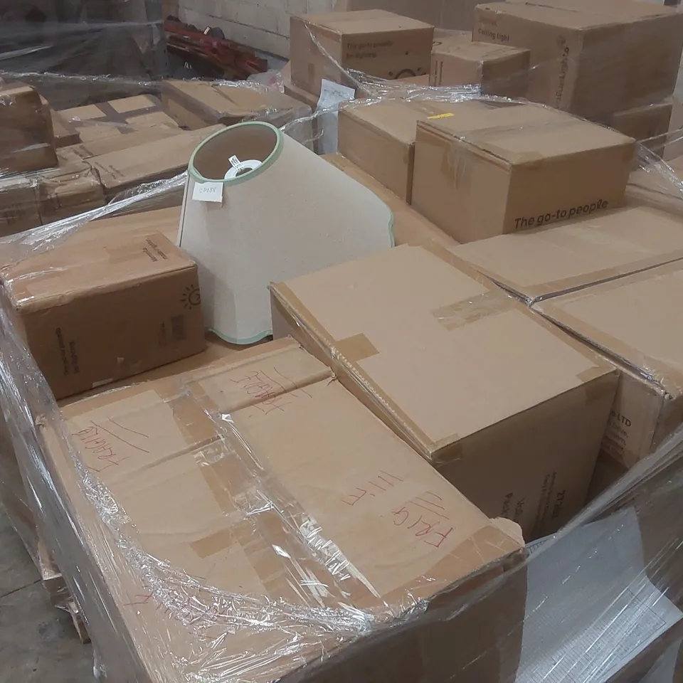 PALLET CONTAINING A VERY LARGE QUANTITY OF ASSORTED DESIGNER LIGHTING PRODUCTS