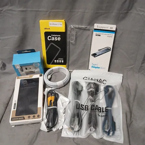 APPROXIMATELY 15 ASSORTED MOBILE PHONE ACCESSORIES TO INCLUDE CASES, POWER BANK AND CHARGERS, ETC