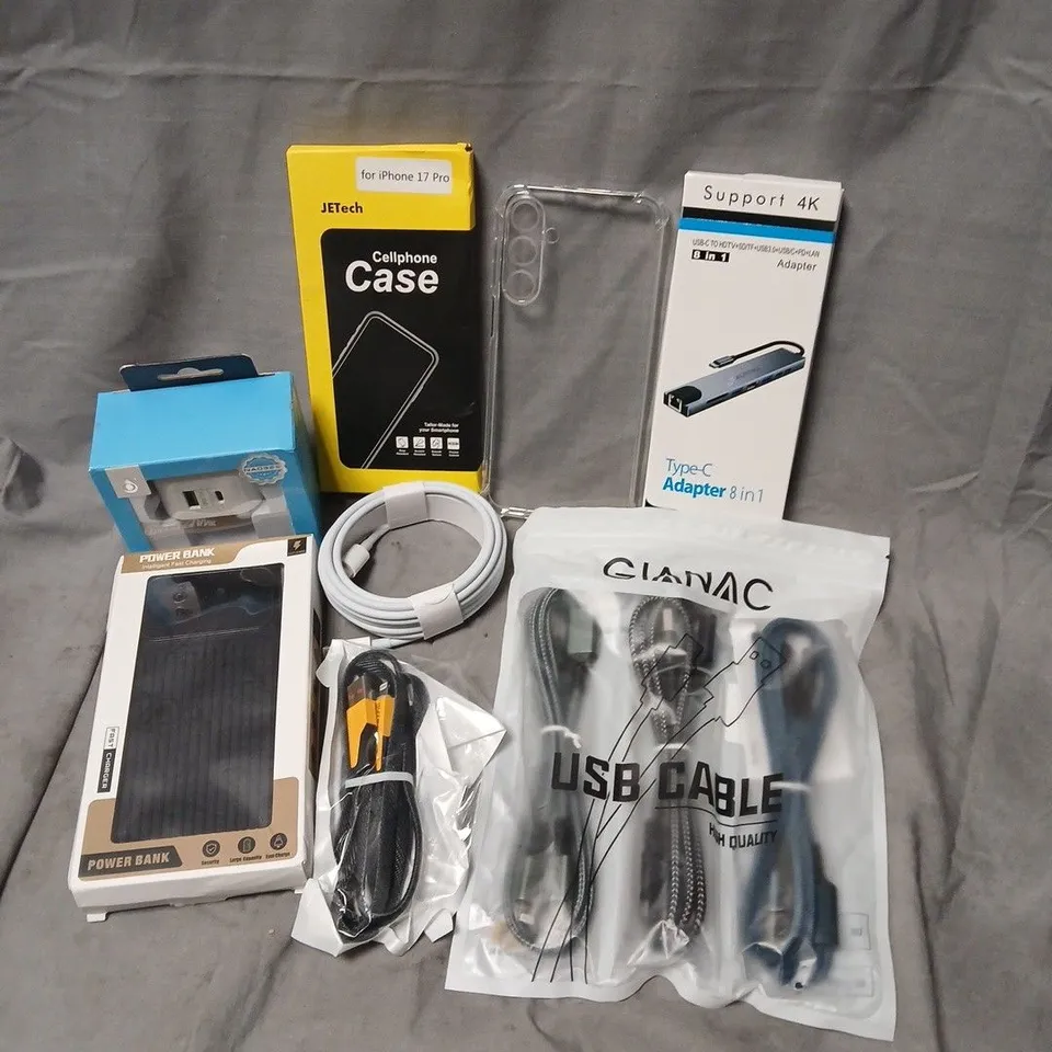 APPROXIMATELY 15 ASSORTED MOBILE PHONE ACCESSORIES TO INCLUDE CASES, POWER BANK AND CHARGERS, ETC