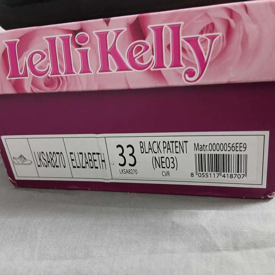 LELLI KELLY BLACK PATENT BOW SHOES – GIRLS (EU 33)