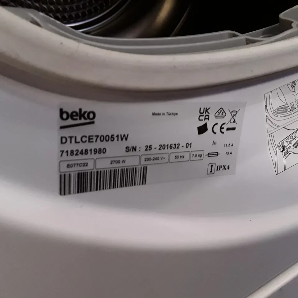 BEKO 7KG WHITE CONDENSER TUMBLE DRYER 