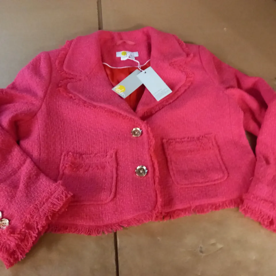 BODEN ROUGH SEAMED PINK BLAZER - UK 10