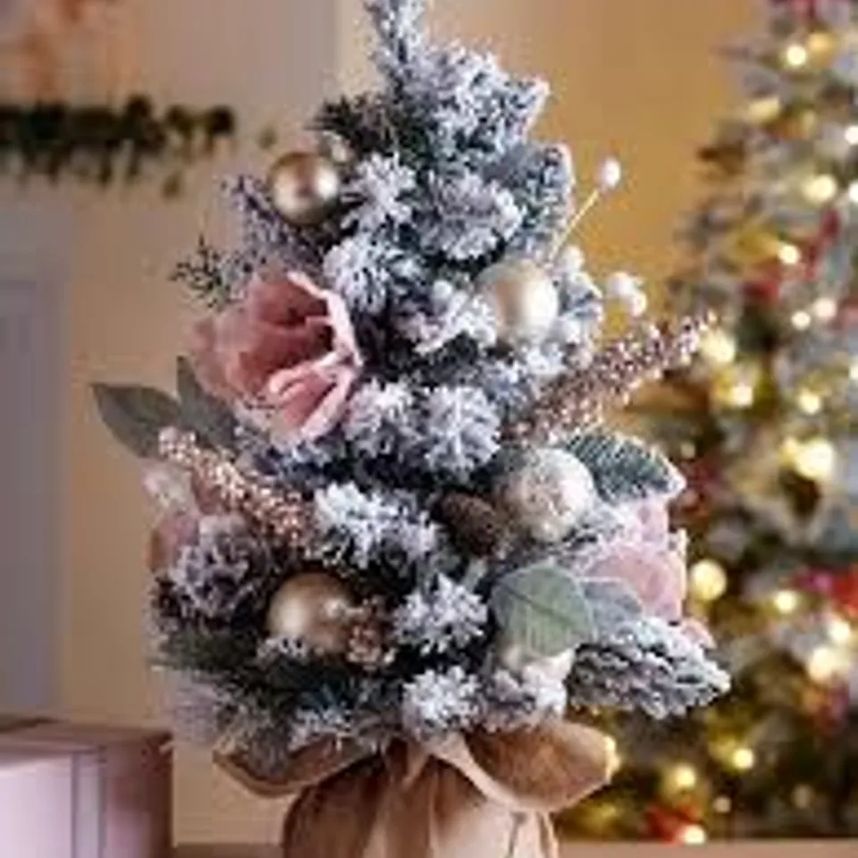 FROSTED ROSE TABLE TOP TREE RRP £29.99