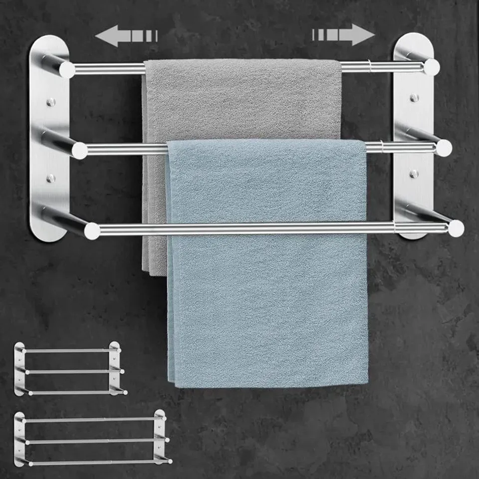 BOXED APRIA WALL TOWEL RAIL - SILVER (1 BOX)