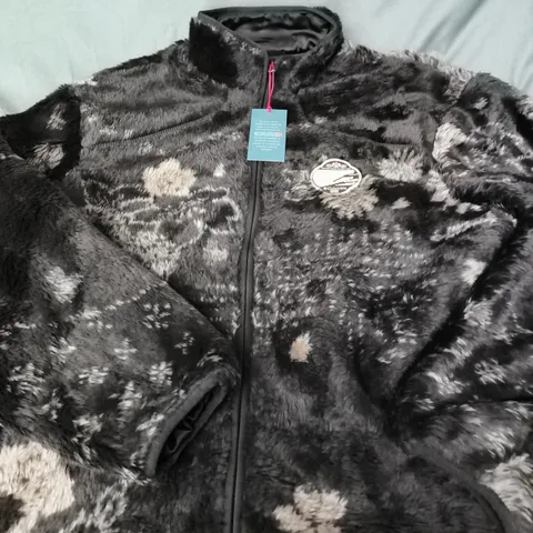 KITH X COLUMBIA SHERPA JACKET – BLACK/GREY FAUX FUR, SIZE M