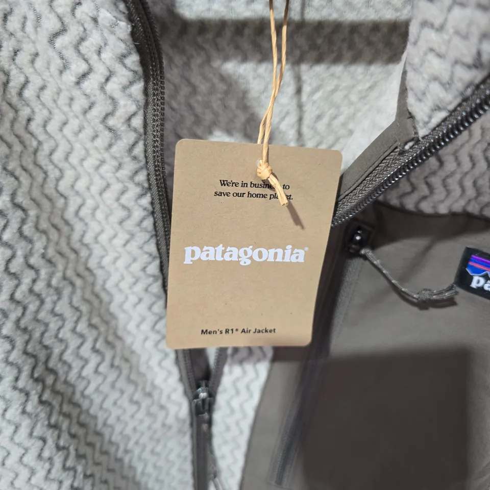 PATAGONIA MEN'S R1 AIR JACKET – GREY FLEECE, ZIP-FRONT, SIZE L