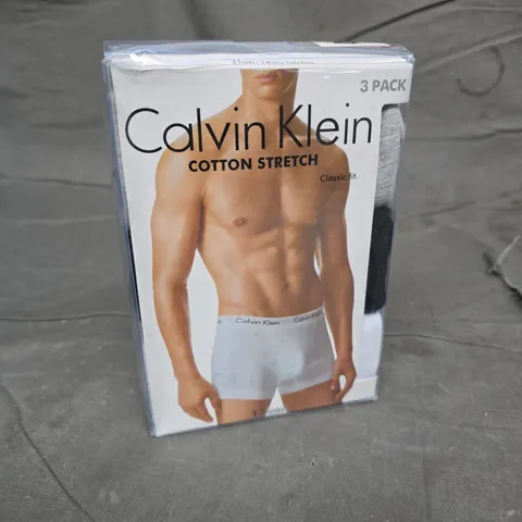BOXED CALVIN KLEIN COTTON STRETCH BOXER BRIEFS – 3 PACK, SIZE M